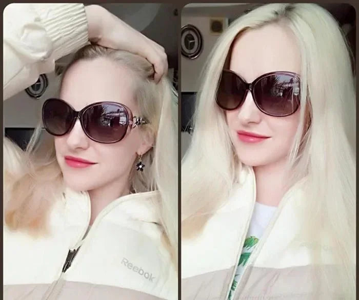 Gafas de sol retro cuadradas para mujer - Diseño de estrella de lujo UV400