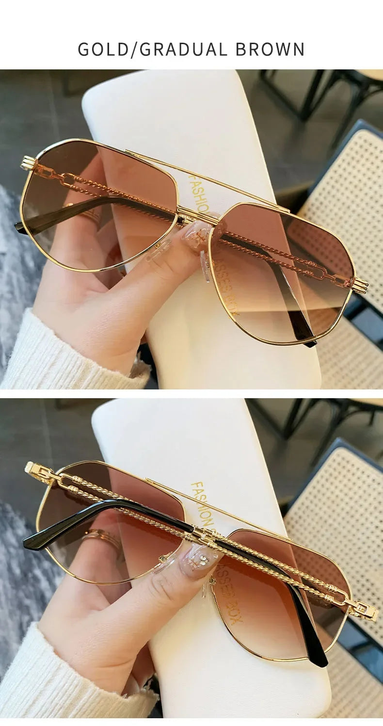 Lunettes de Soleil Aviateur Vintage — Designer Luxury UV400 Unisexe