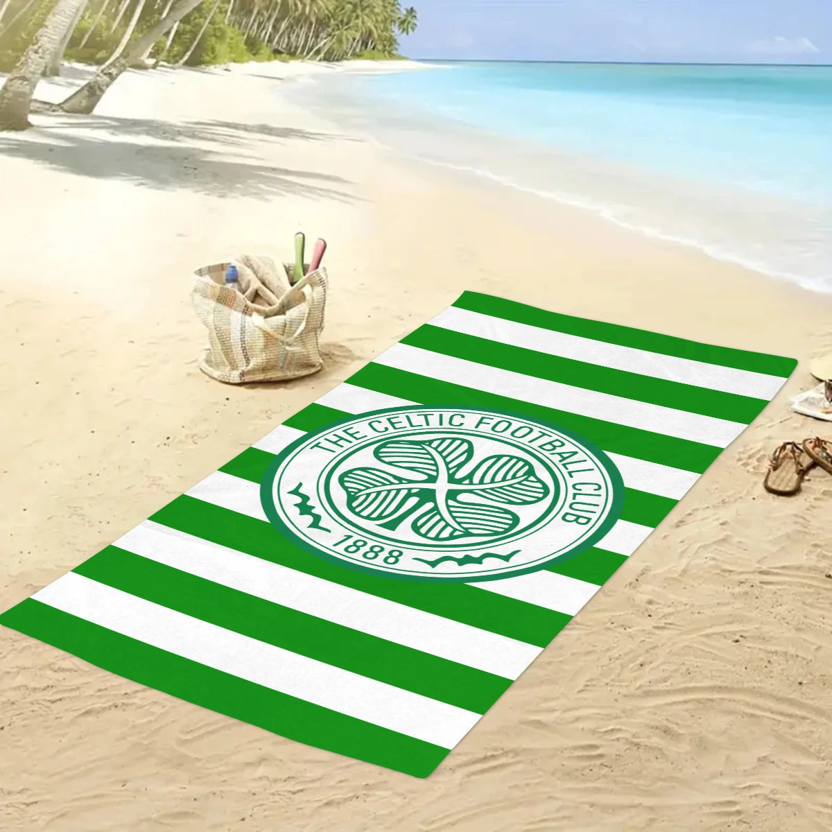 Serviette de Plage Football Club Logo - Microfibre Absorbante Séchage Rapide Sport