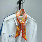 Seidenbandana mit floralem Wellenmuster - Luxus Haaraccessoire