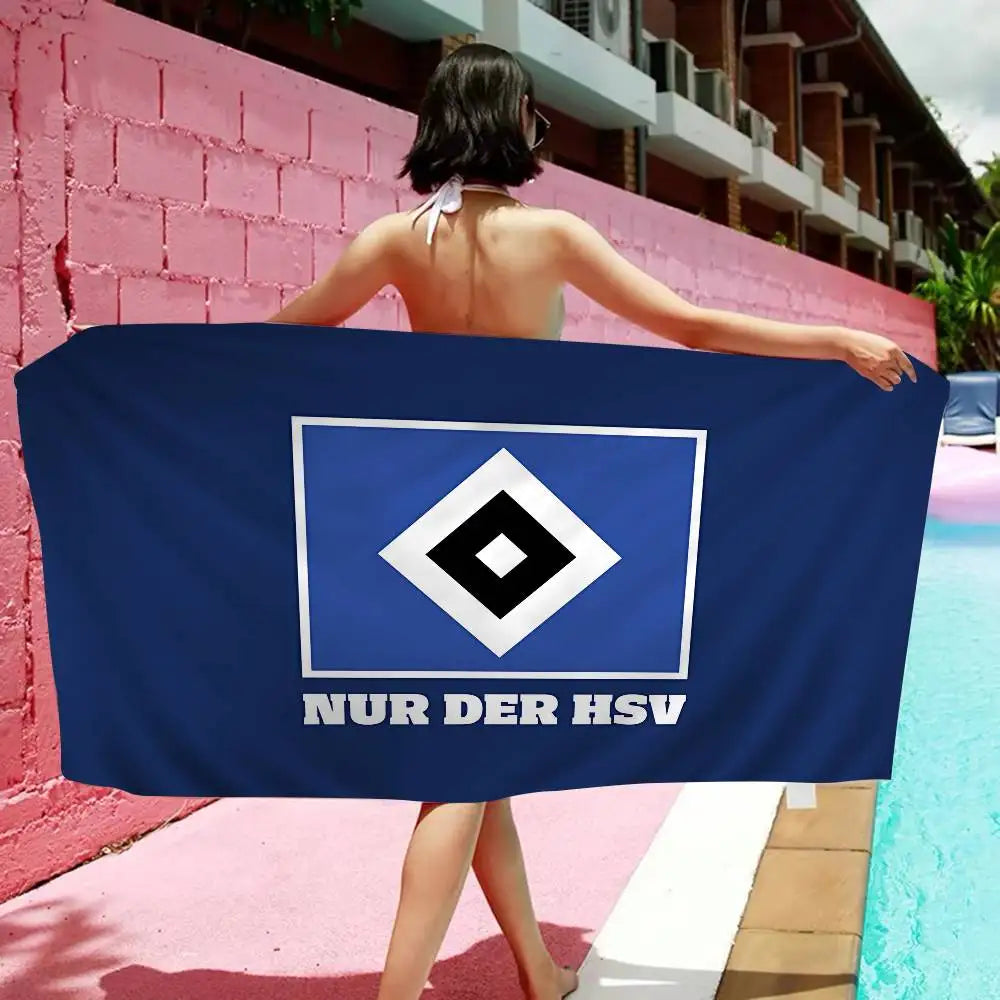 Serviette de Plage Hamburger SV Microfibre Colorée - Séchage Rapide Yoga Spa Gym Piscine