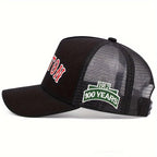 3D Embroidered Boston Baseball Trucker Cap - Adjustable Mesh Unisex Outdoor Sports