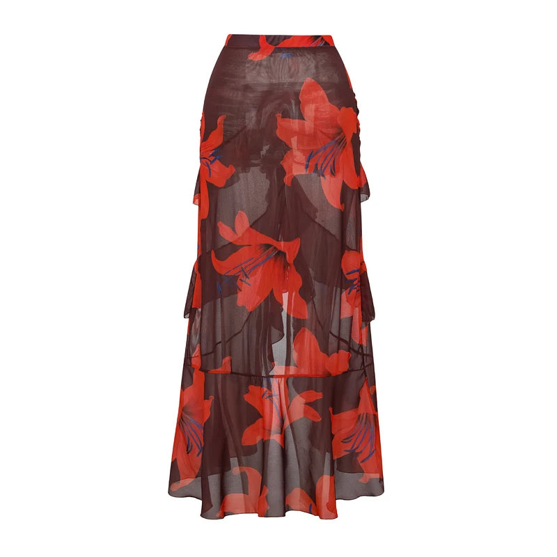 Bikini Femme Sexy Push-Up Imprimé Lily - Maillot de Bain avec ou sans Jupe Plage