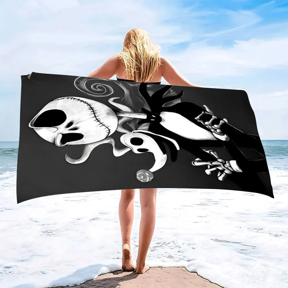 Serviette de Plage L'Étrange Noël de Mr Jack Disney - Microfibre Absorption Rapide Voyage