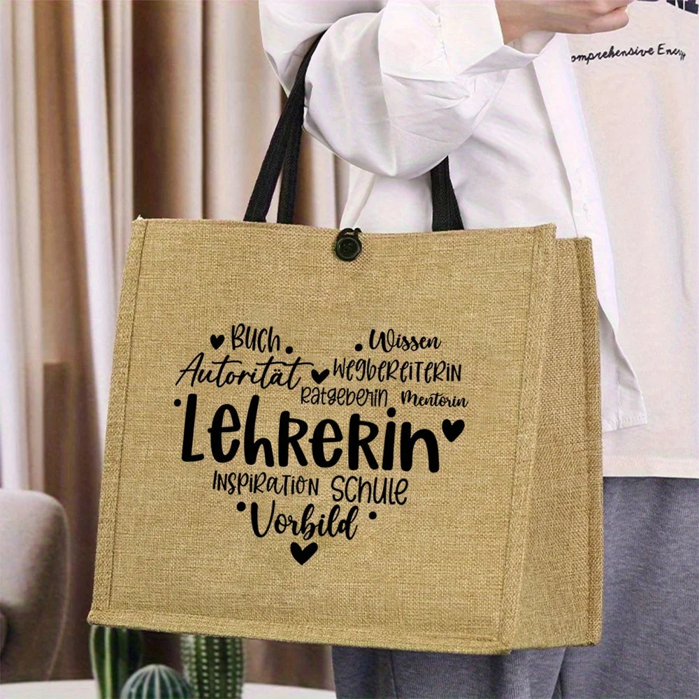 Sac Tote Lin Léger Chic Plage Voyage Shopping - Cadeau Écologique Réutilisable