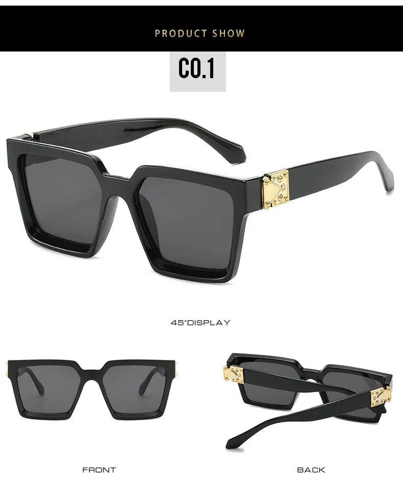 Lunettes de Soleil Carrées Homme Luxury - Design Rétro UV400