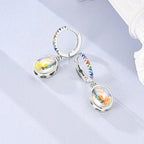 Pendientes de aro con cristales en plata de ley 925: un diseño elegante para mujer.