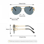 Lunettes de Soleil Femme Rimless Oversized Vintage — Luxury Glamour UV400