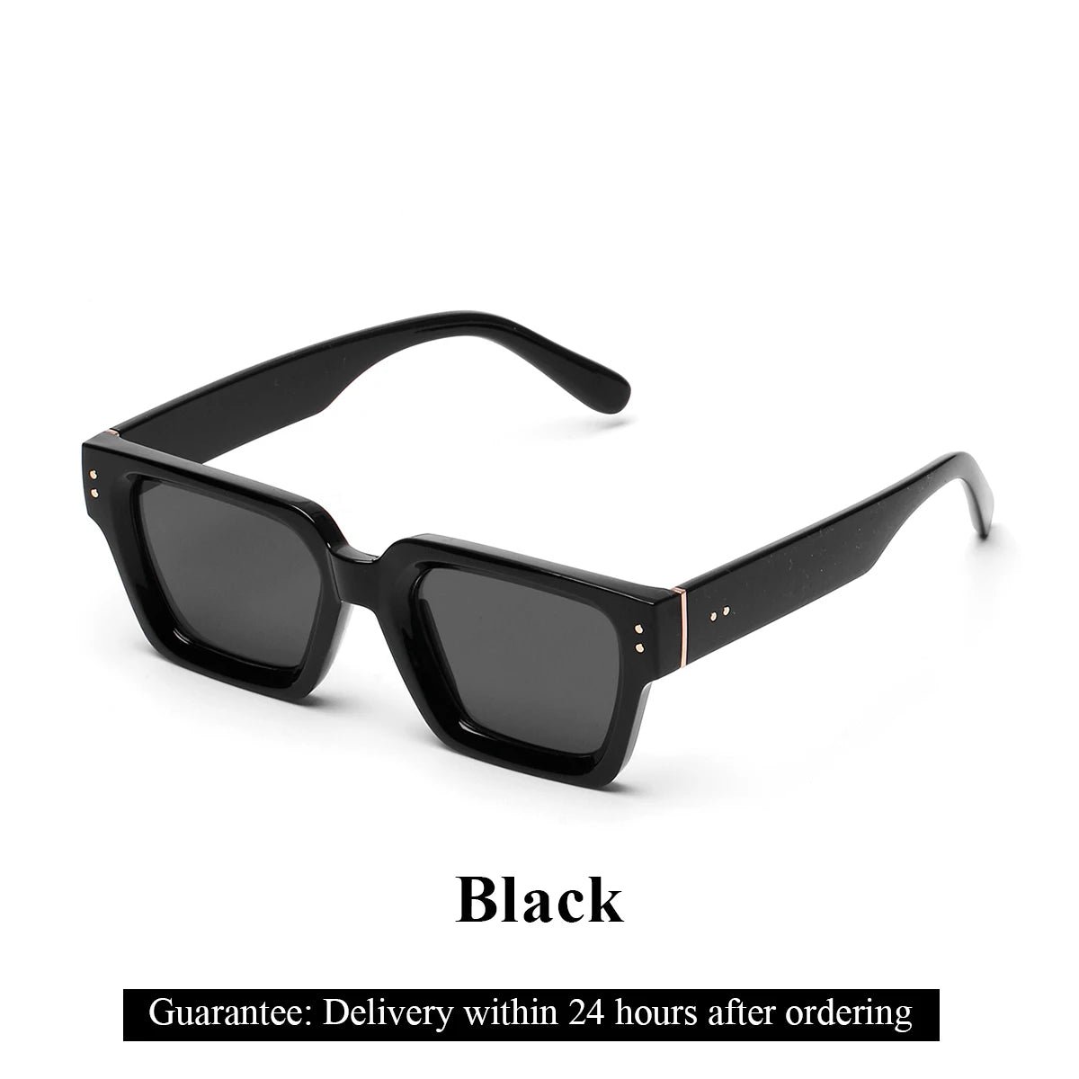 Lunettes de Soleil Carrées Homme Luxury Premium - Design Noir