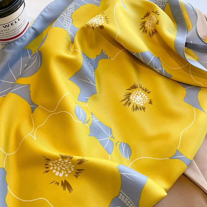 Foulard Carré Soie Twill Designer — Hijab Bandana Luxury FuturaTrend