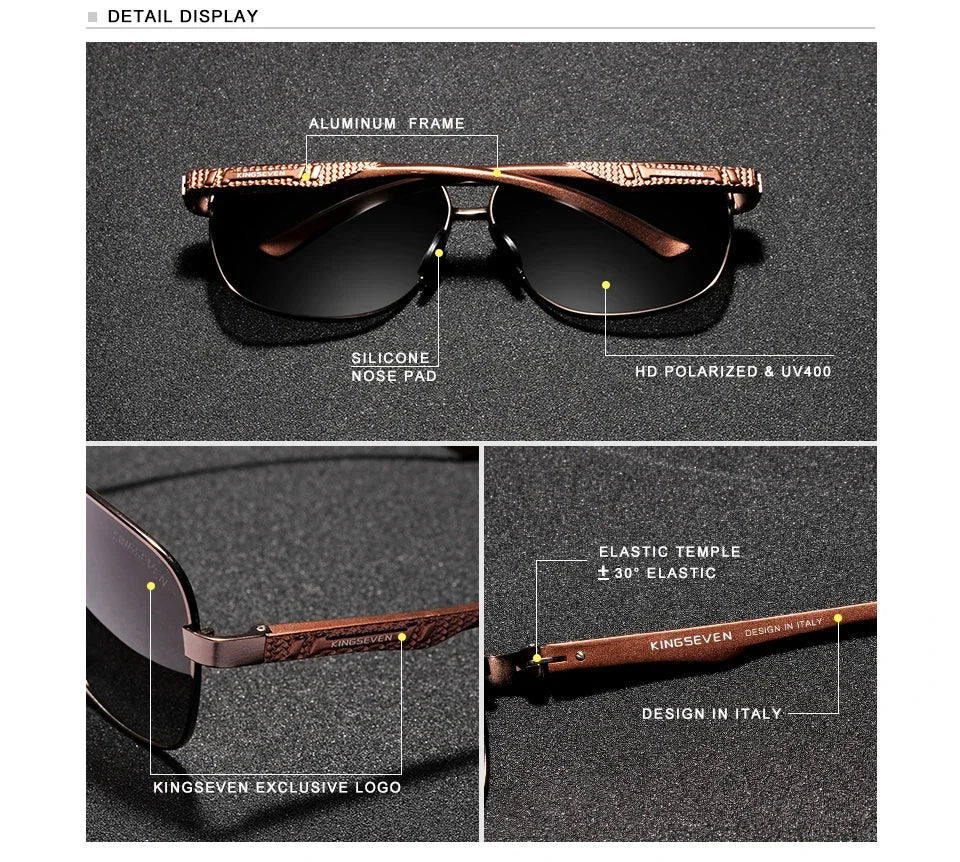 Lunettes de Soleil Homme Polarisées Aluminium — UV400 HD Premium