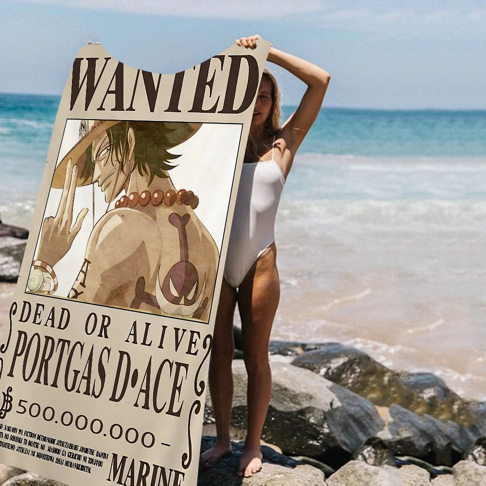 Serviette de Plage ONE PIECE Anime Enfants - Absorbante Séchage Rapide Voyage Gym Camping