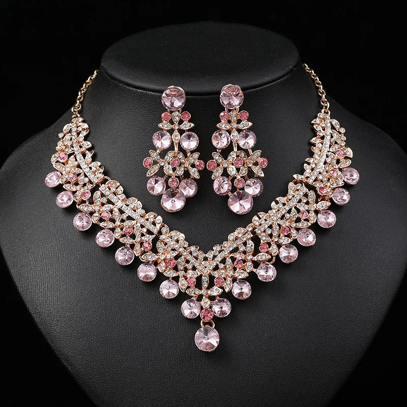 Set Collier & Boucles d'Oreilles Cristal AB - Parure Élégante Mariage