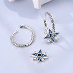 Pendientes de aro con cristales en plata de ley 925: un diseño elegante para mujer.