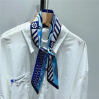 Seidenbandana mit floralem Wellenmuster - Luxus Haaraccessoire