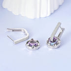 Pendientes de aro con cristales en plata de ley 925: un diseño elegante para mujer.