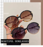 Lunettes de Soleil Femme Rondes Oversize — Luxury Vintage Fashion UV400