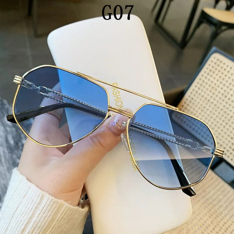 Gafas de sol aviador vintage — Lujo de diseñador UV400 unisex
