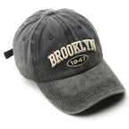 Gorra de béisbol de algodón con el alfabeto de Brooklyn - Unisex ajustable estilo vaquero para exteriores