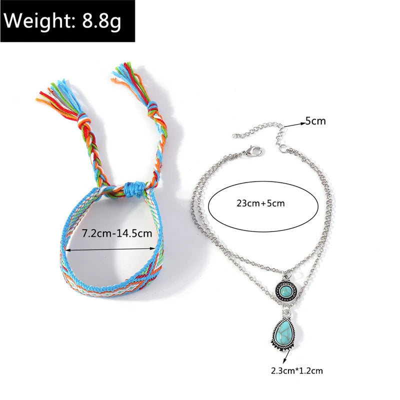 Bracelet de Cheville Bohème Perlé - Bijou de Pied Brodé