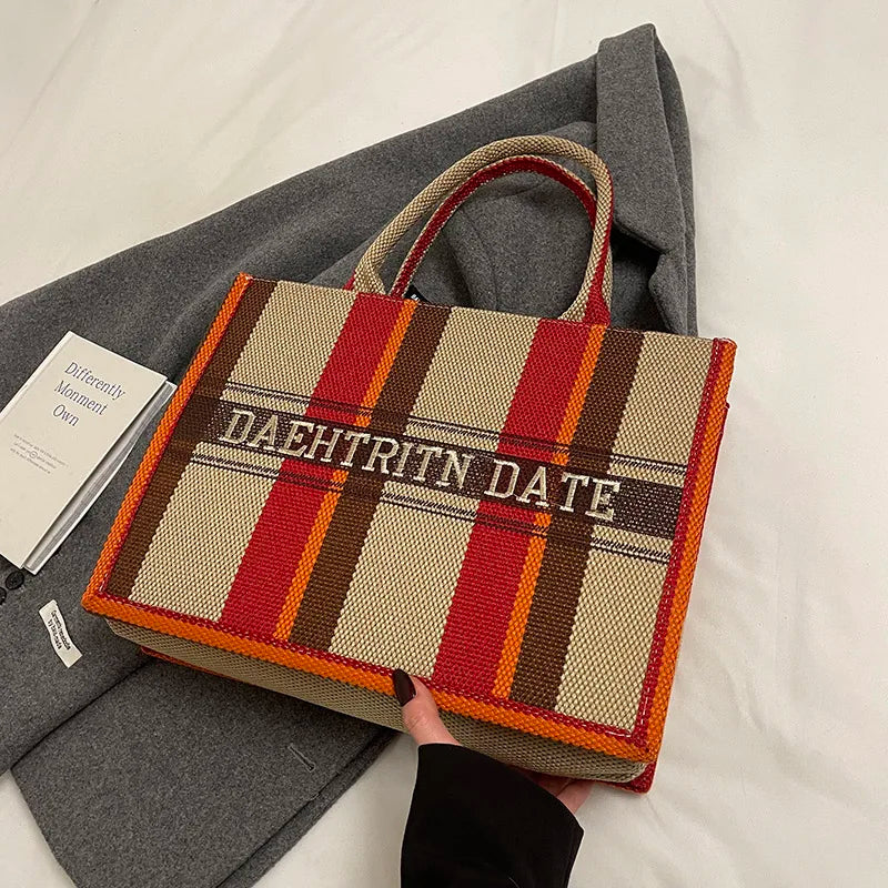 Sac de Plage Boho Fashion Grande Capacité - Tote Canvas Designer Été 2025