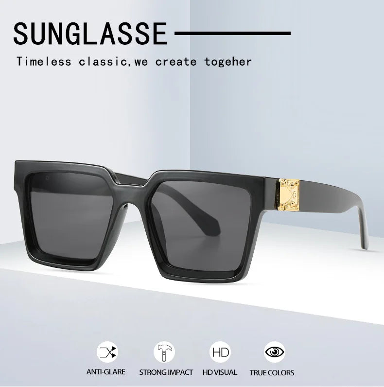 Lunettes de Soleil Carrées Homme Luxury - Design Rétro UV400