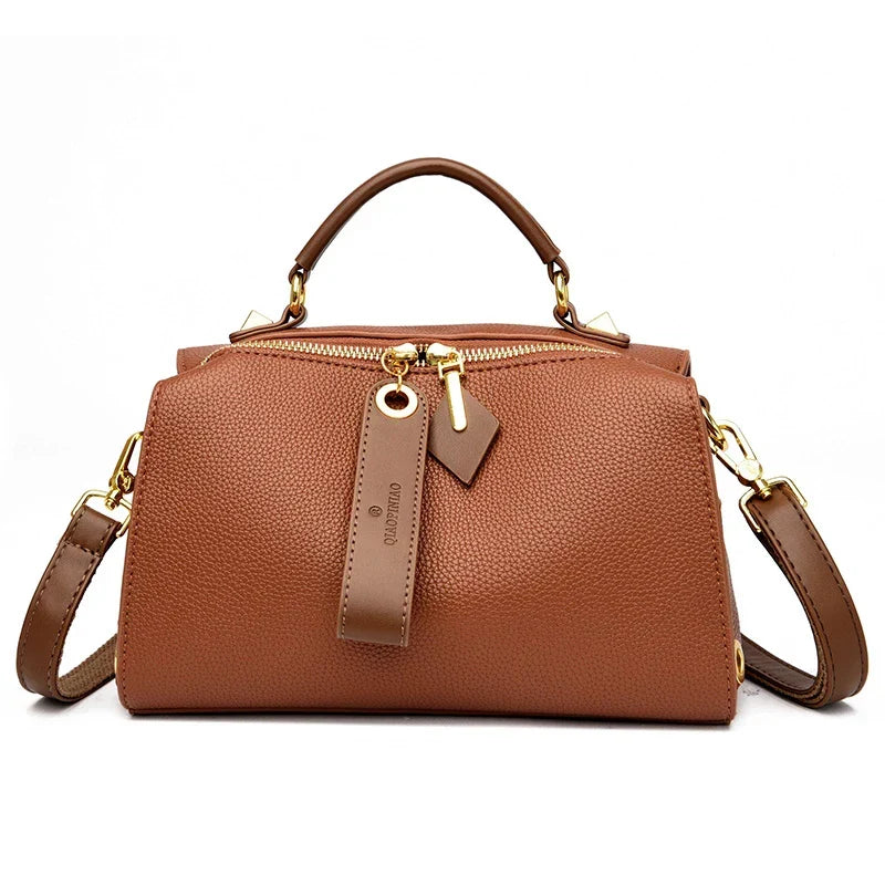 Sac Bandoulière Crossbody en Cuir PU – Femme (Jaune)