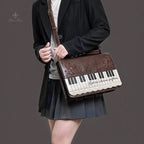 Sac Bandoulière Vintage Piano – Style Esthétique & Panneau Transparent