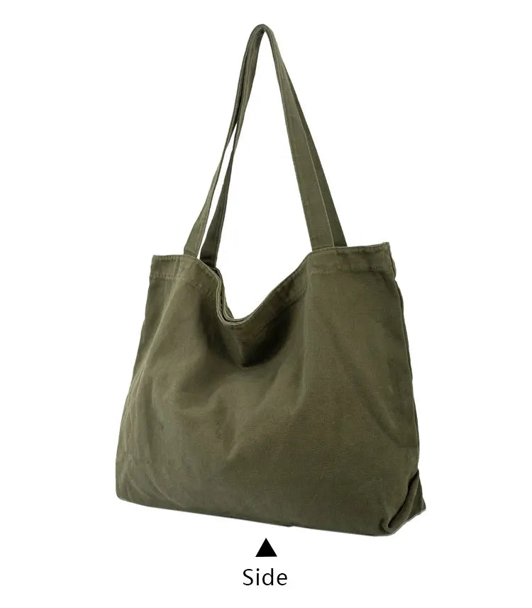 Sac de Plage Tote Canvas Minimaliste Grande Capacité — Couleur Unie FuturaTrend