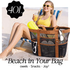 Large Capacity Tote Beach Bag - Unisex for Travel, Pool, Holidays, and Outdoor Activities