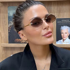Luxury Polygonal Women's Sunglasses — Elegant Metal Rhombus UV400