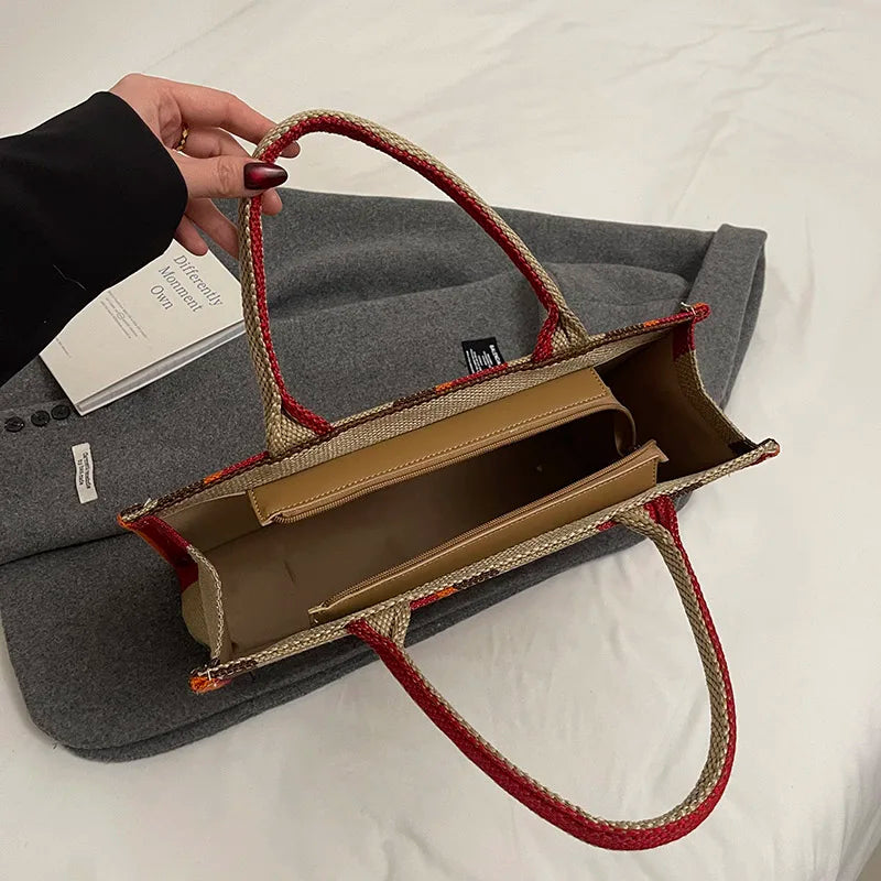 Sac de Plage Boho Fashion Grande Capacité - Tote Canvas Designer Été 2025