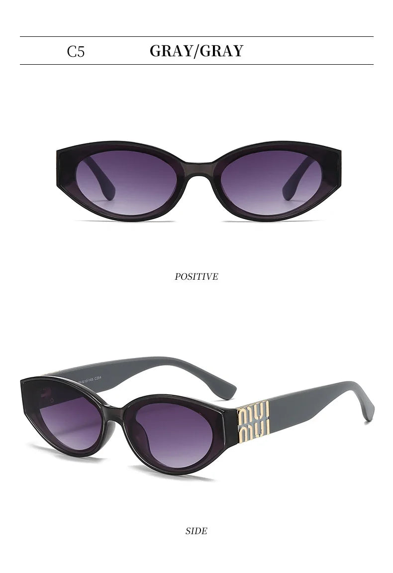 Unisex Glamour Sonnenbrille Oval - Minimalistische Mode UV400