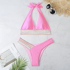 Bikini sexy 2026 para mujer, estilo halter, tanga y cintura alta - Traje de baño brasileño de dos piezas