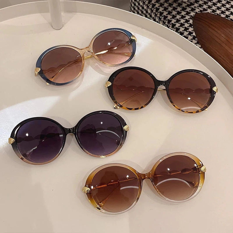 Lunettes de Soleil Femme Rondes Oversize — Luxury Vintage Fashion UV400