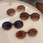 Lunettes de Soleil Femme Rondes Oversize — Luxury Vintage Fashion UV400