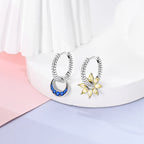 Pendientes de aro con cristales en plata de ley 925: un diseño elegante para mujer.