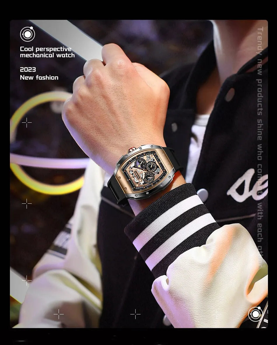 Montre Homme Sport Chronographe Waterproof — Quartz Multifonction 3ATM