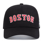 3D Embroidered Boston Baseball Trucker Cap - Adjustable Mesh Unisex Outdoor Sports
