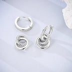 Pendientes de aro con cristales en plata de ley 925: un diseño elegante para mujer.