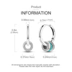 Pendientes de aro con cristales en plata de ley 925: un diseño elegante para mujer.