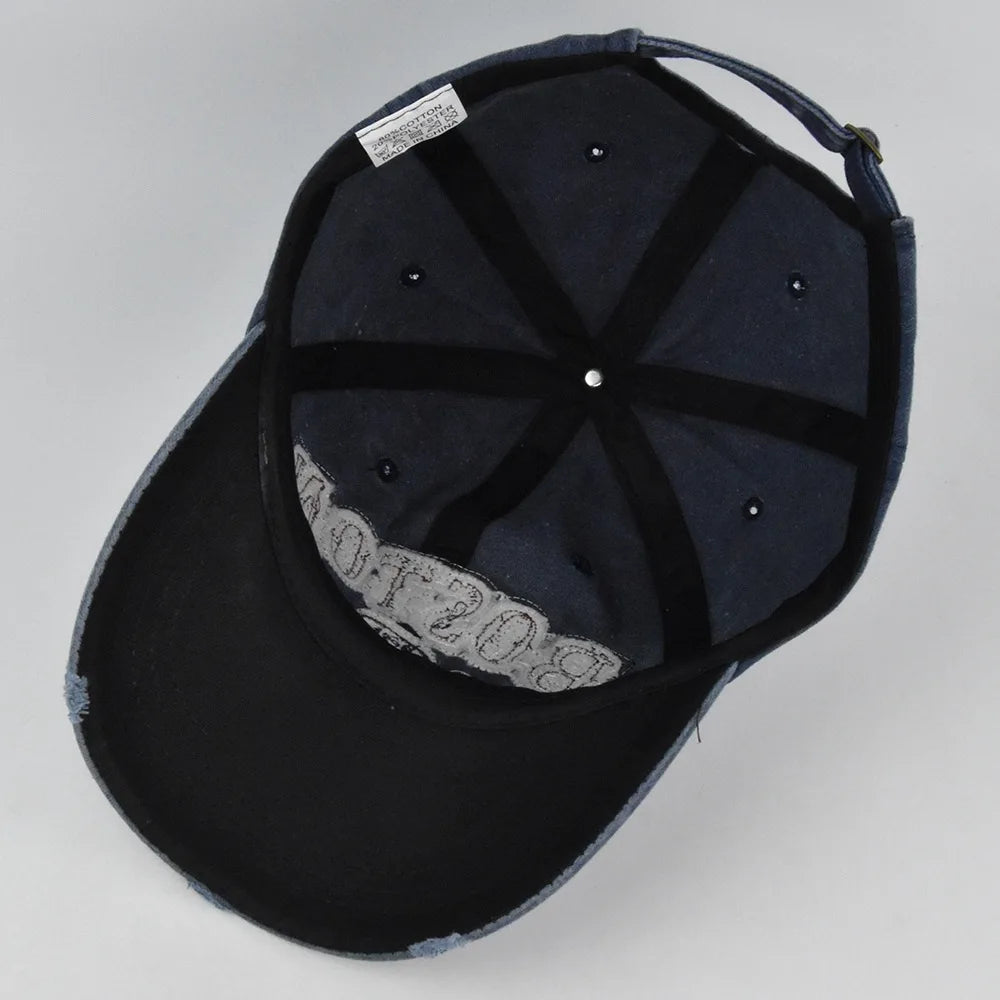 Casquette Baseball BOSTON Rétro Brodée - Chapeau Soleil Hip Hop Printemps Automne Ajustable