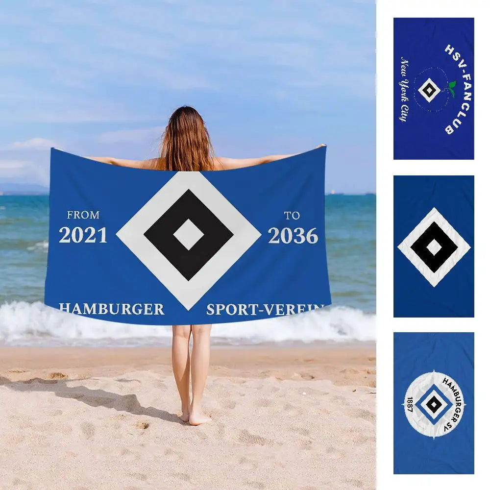 Serviette de Plage Hamburger SV Microfibre Colorée - Séchage Rapide Yoga Spa Gym Piscine