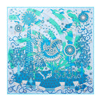 Foulard Carré Soie Twill Motif Plume 90cm — Légèreté Luxury FuturaTrend