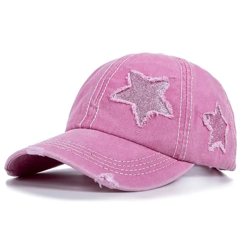 Casquette Baseball Femme Ajustable Trou Queue de Cheval - Trucker Cap Brodée Coton