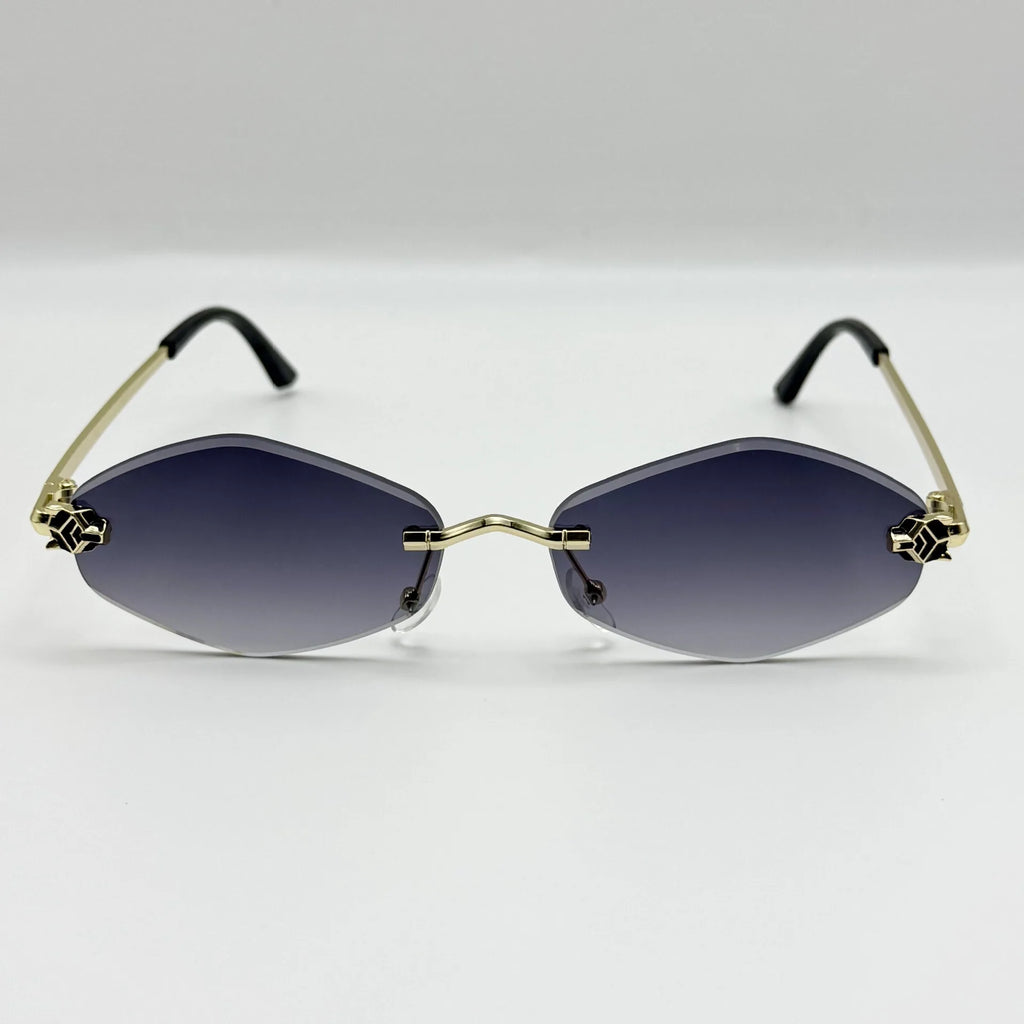 Luxury Polygonal Women's Sunglasses — Elegant Metal Rhombus UV400