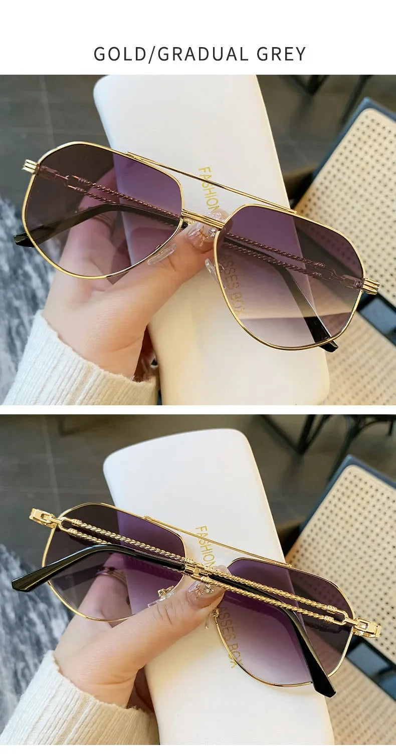Lunettes de Soleil Aviateur Vintage — Designer Luxury UV400 Unisexe