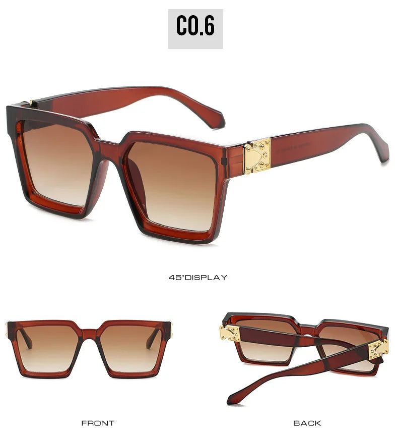 Lunettes de Soleil Carrées Homme Luxury - Design Rétro UV400