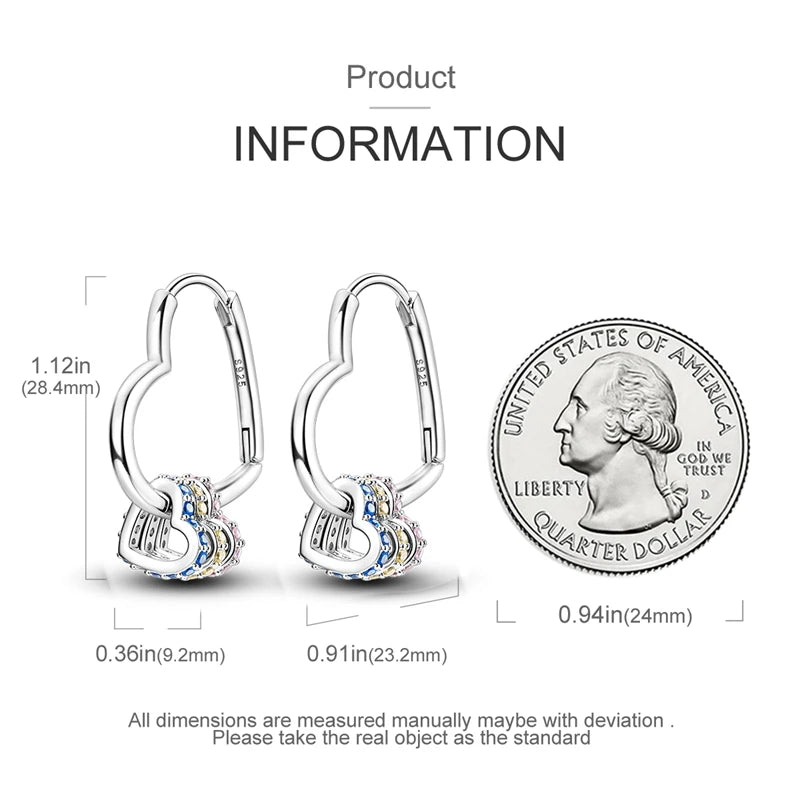 Boucles d'Oreilles Créoles Argent 925 Cristal - Design Élégant Femme