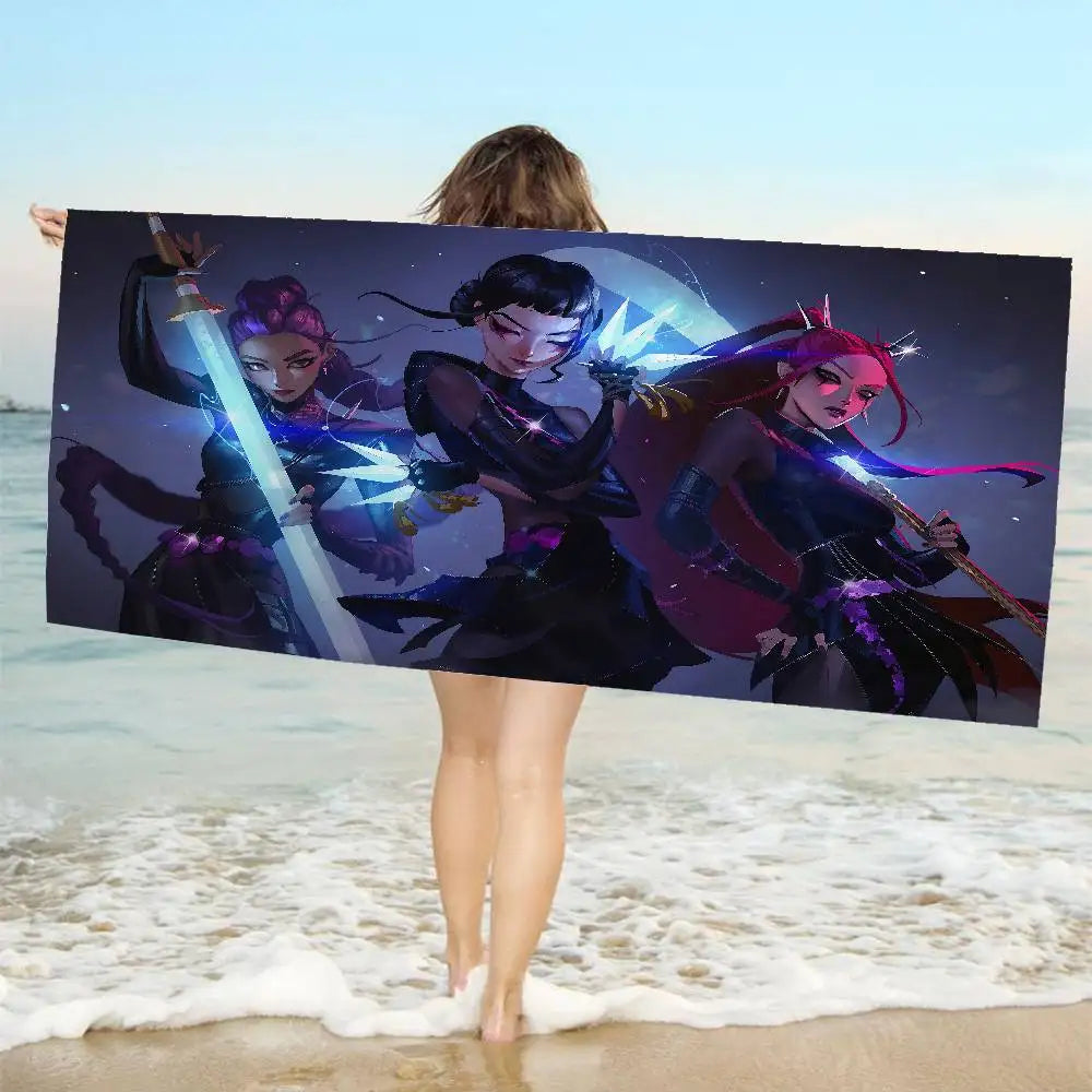 Serviette de Plage Kpop Anime Colorée Microfibre - Séchage Rapide Anti-Sable Yoga Spa Gym